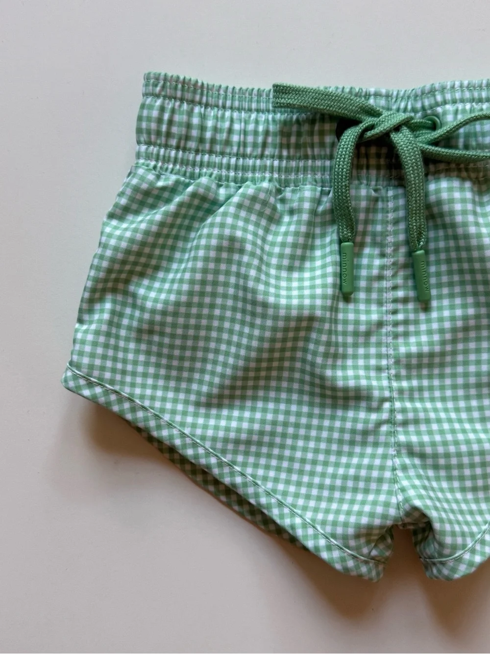 Minnow Boys Gustavia Green & White Gingham Boardie - Size 1T